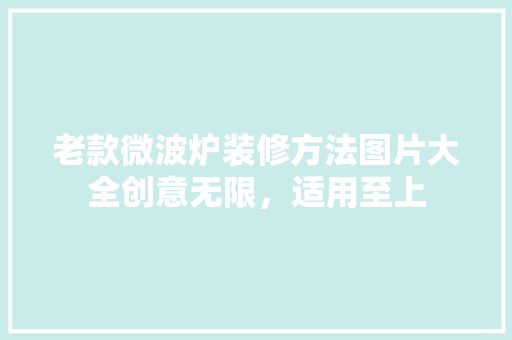 老款微波炉装修方法图片大全创意无限，适用至上