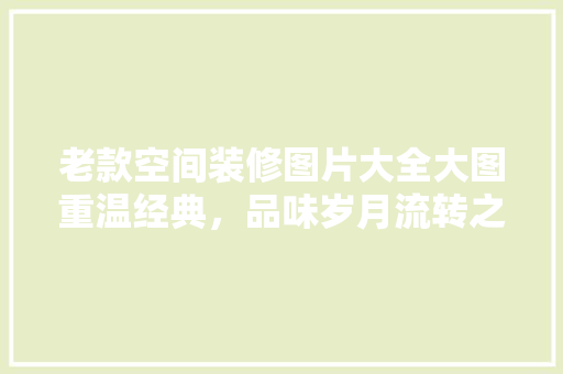 老款空间装修图片大全大图重温经典，品味岁月流转之美