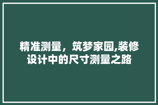 精准测量，筑梦家园,装修设计中的尺寸测量之路