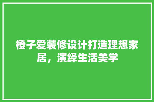橙子爱装修设计打造理想家居，演绎生活美学