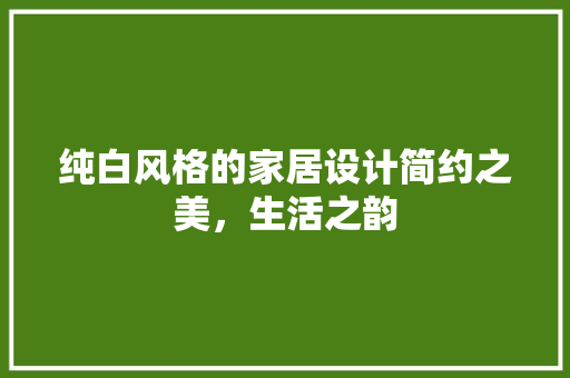 纯白风格的家居设计简约之美，生活之韵  第1张