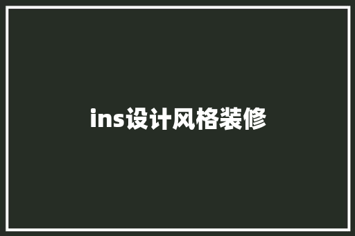 ins设计风格装修
