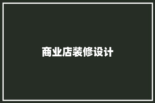 商业店装修设计
