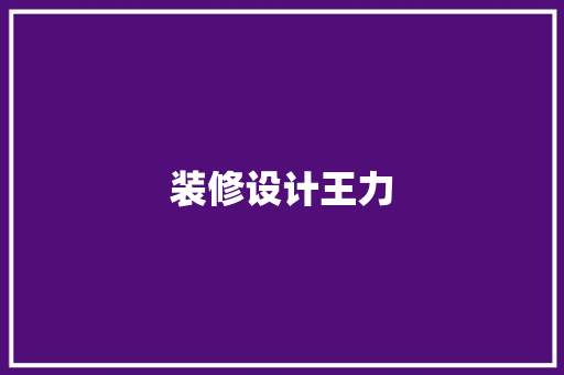 装修设计王力