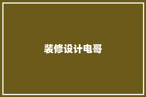装修设计电哥