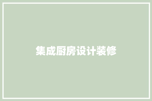 集成厨房设计装修