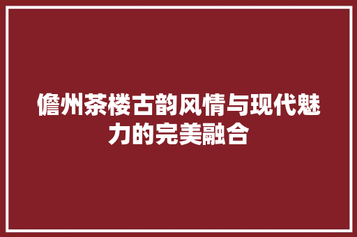 儋州茶楼古韵风情与现代魅力的完美融合