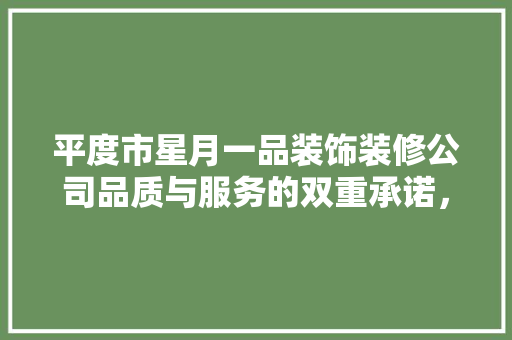 平度市星月一品装饰装修公司品质与服务的双重承诺，打造家居装修新标杆