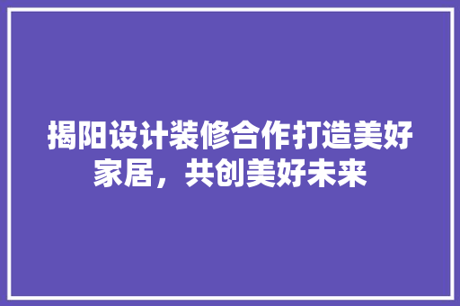 揭阳设计装修合作打造美好家居，共创美好未来