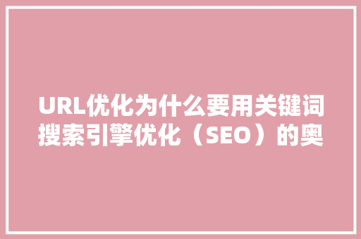 URL优化为什么要用关键词搜索引擎优化（SEO）的奥秘