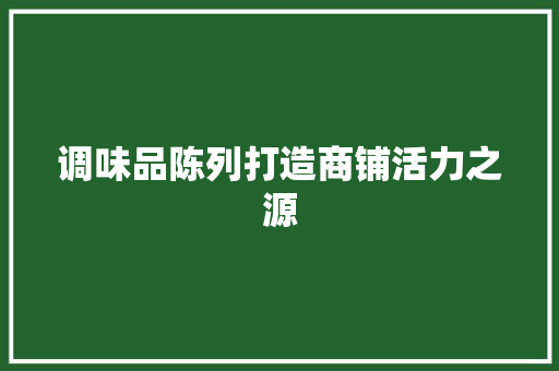 调味品陈列打造商铺活力之源